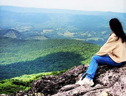 rebecca on cliff