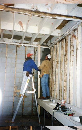 repairing restrooms