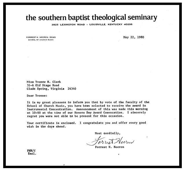 seminary music award
