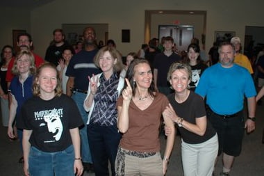 cast members at rehearsal