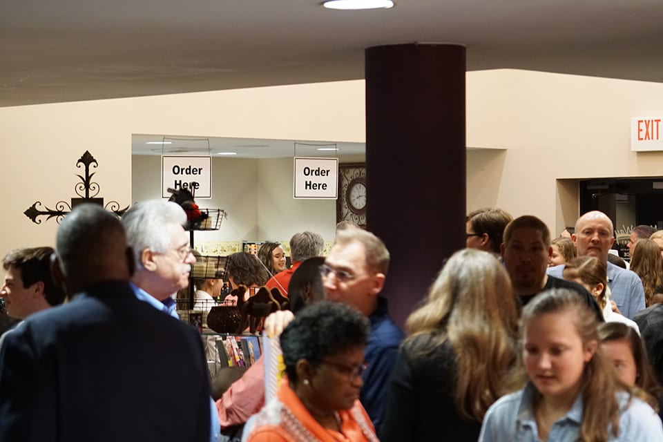 crowded lobby