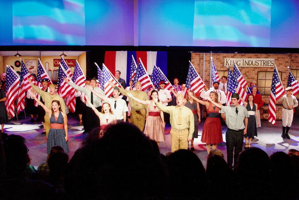 cast on stage