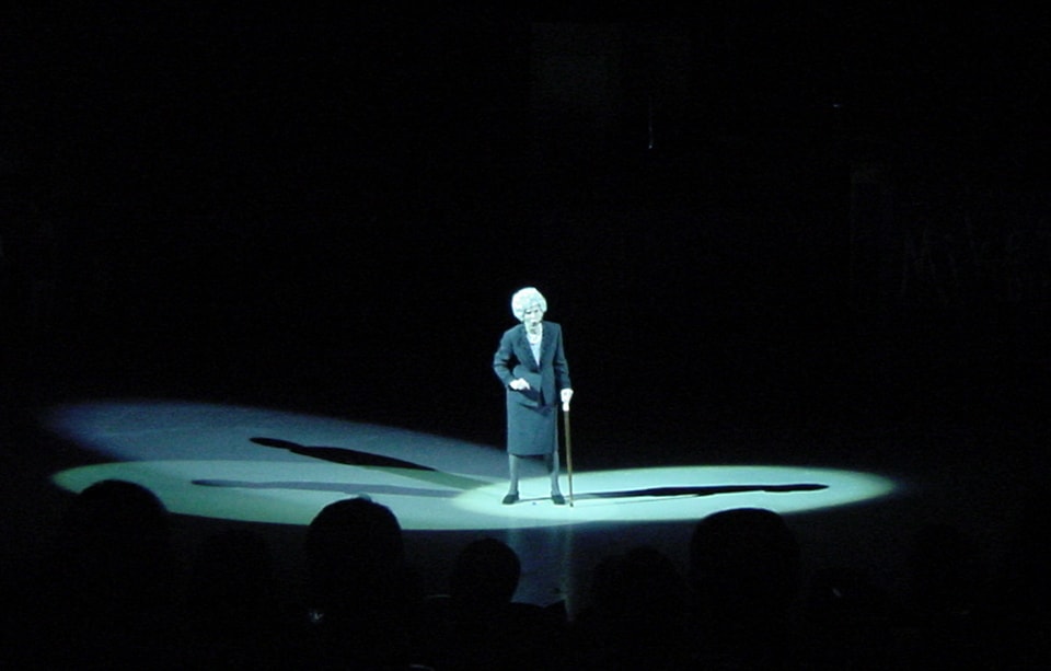teacher on stage