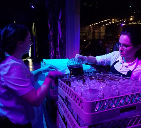 pouring drinks